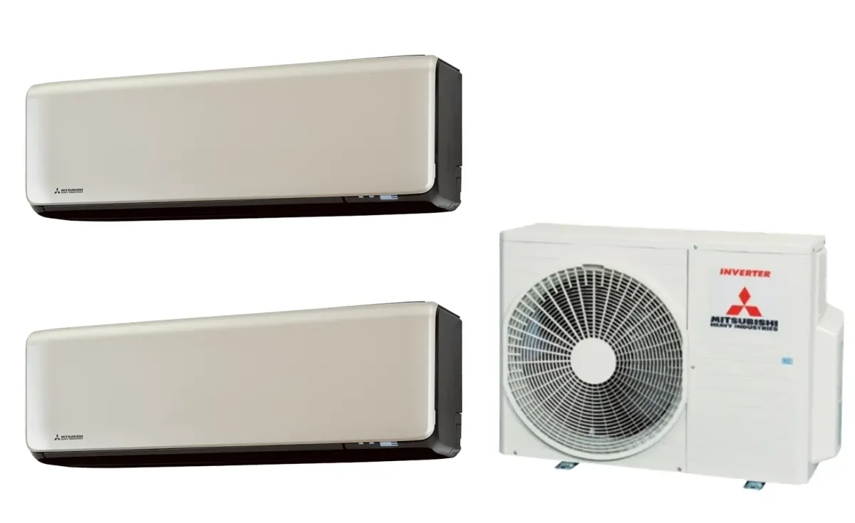 Klimatizácia multi-split Mitsubishi Heavy SRK-ZT Premium titánová — vonkajšia jednotka SCM41ZS + 2× jednotka (2,0, 2,5 kW)