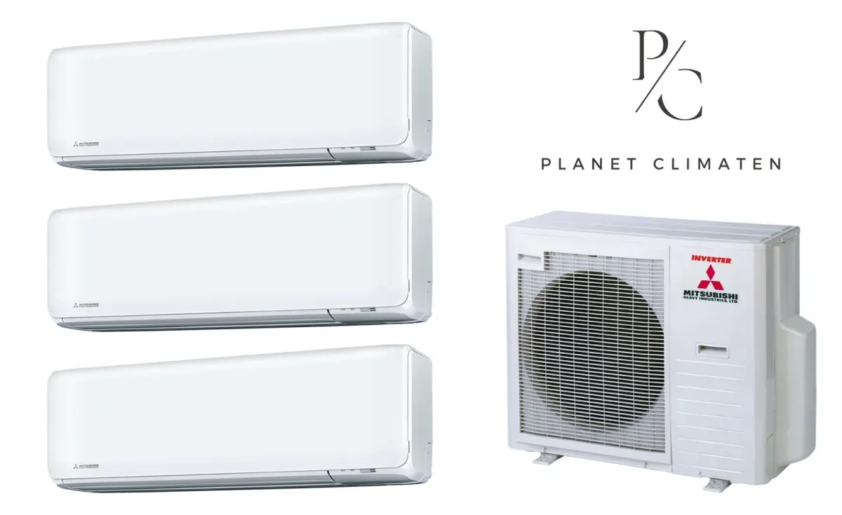 Klimatyzacja multi-split Mitsubishi Heavy SRK-ZT Premium biały — agregat SCM71ZS + 3× jednostka (2,0, 3,5, 3,5 kW)