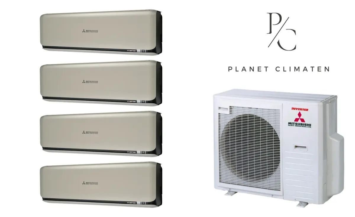 Klimatyzacja multi-split Mitsubishi Heavy SRK-ZSX Diamond tytanowy — agregat SCM80ZS + 4× jednostka (2,0, 2,0, 2,0, 2,0 kW)
