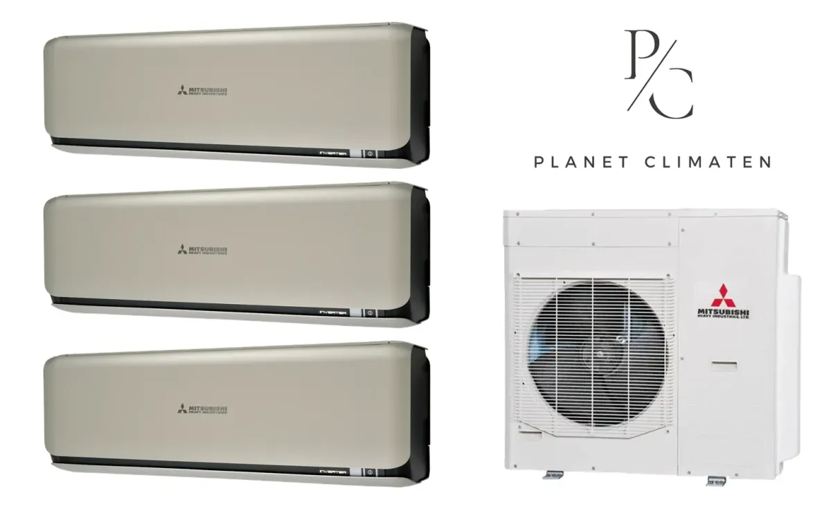 Klimatyzacja multi-split Mitsubishi Heavy SRK-ZSX Diamond tytanowy — agregat SCM125ZM + 3× jednostka (2,0, 2,0, 5,0 kW)