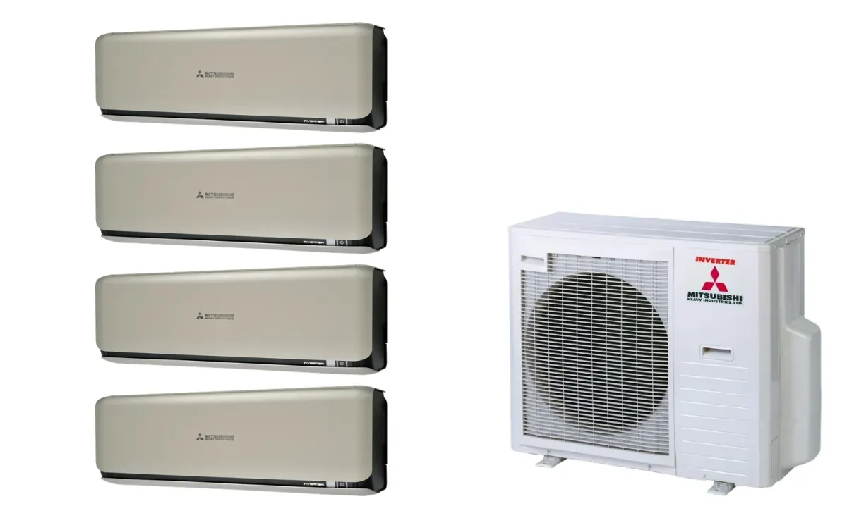 Klimatizácia multi-split Mitsubishi Heavy SRK-ZSX Diamond titánová — vonkajšia jednotka SCM71ZS + 4× jednotka (2,0, 2,0, 2,0, 2,0 kW)