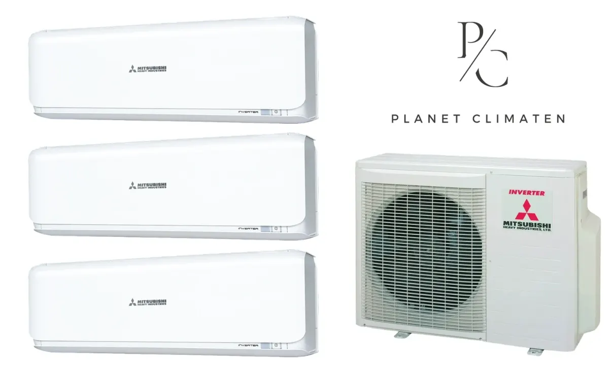 Klimatyzacja multi-split Mitsubishi Heavy SRK-ZSX Diamond biały — agregat SCM50ZS + 3× jednostka (2,0, 2,0, 2,5 kW)