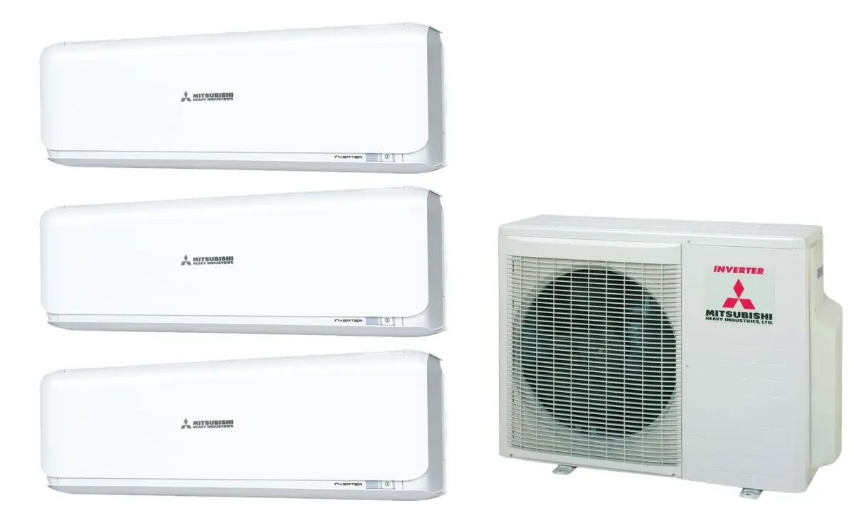 Klimatizácia multi-split Mitsubishi Heavy SRK-ZSX Diamond biela — vonkajšia jednotka SCM50ZS + 3× jednotka (2,0, 2,0, 2,0 kW)