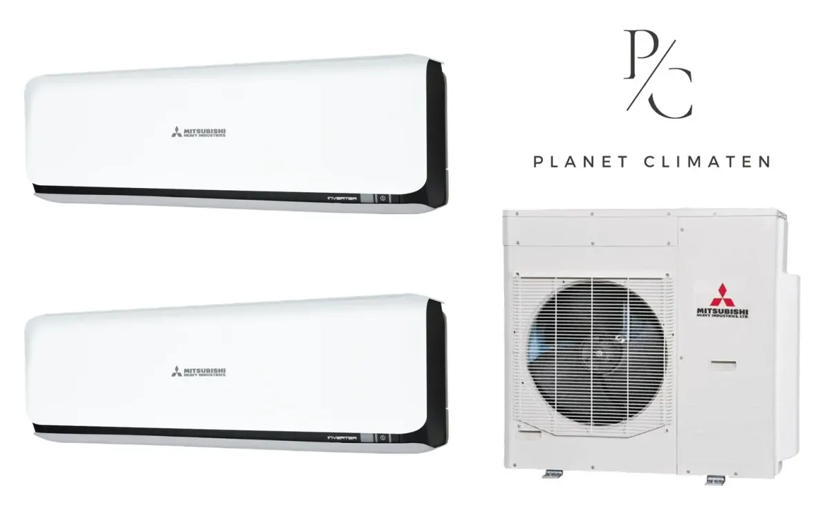 Klimatyzacja multi-split Mitsubishi Heavy SRK-ZSX Diamond czarny — agregat SCM125ZM + 2× jednostka (2,5, 2,5 kW)