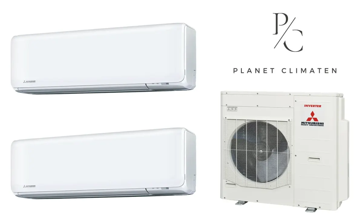 Klimatyzacja multi-split Mitsubishi Heavy SRK-ZT Premium biały — agregat SCM100ZS + 2× jednostka (2,0, 2,0 kW)
