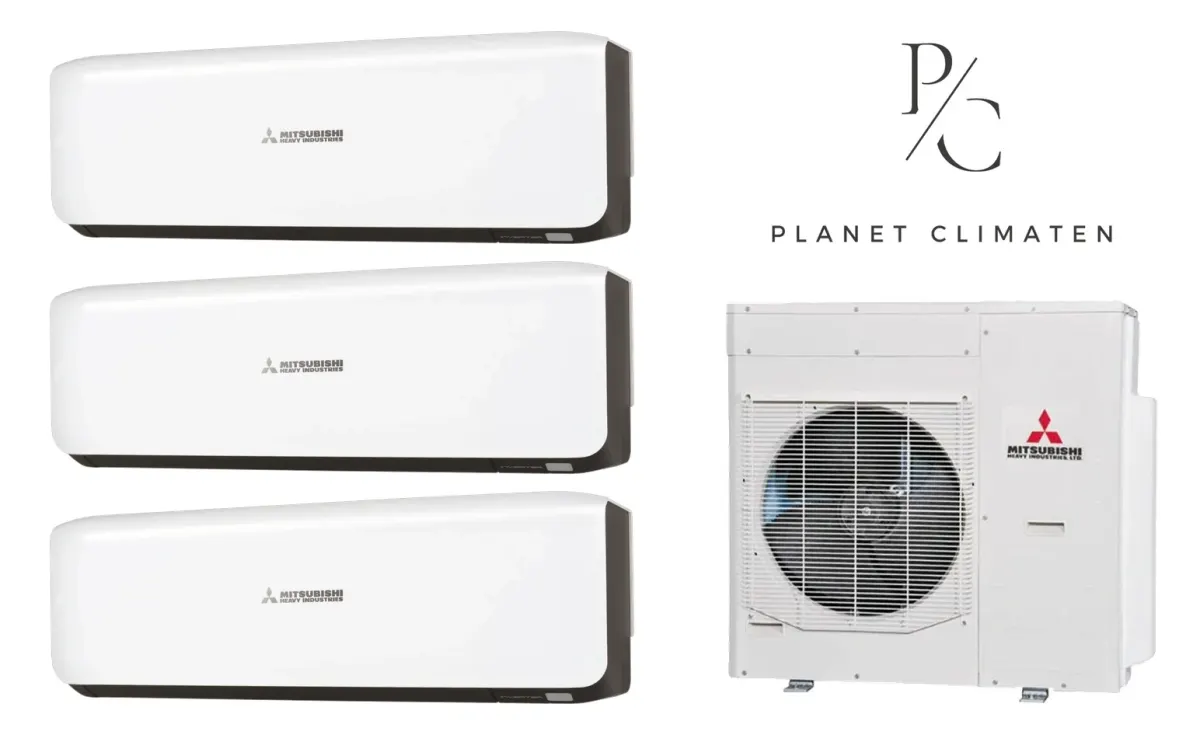 Klimatyzacja multi-split Mitsubishi Heavy SRK-ZS Premium czarny — agregat SCM125ZM + 3× jednostka (2,0, 2,0, 2,5 kW)