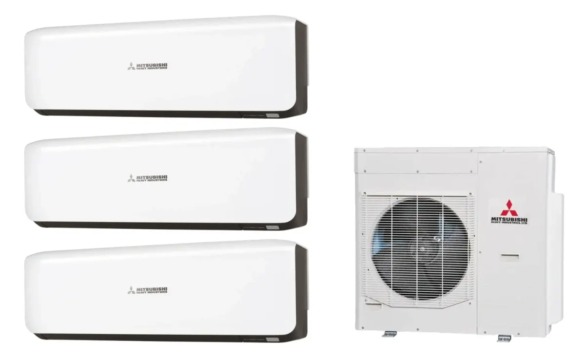 Klimatizácia multi-split Mitsubishi Heavy SRK-ZS Premium čierna — vonkajšia jednotka SCM125ZM + 3× jednotka (2,0, 3,5, 5,0 kW)