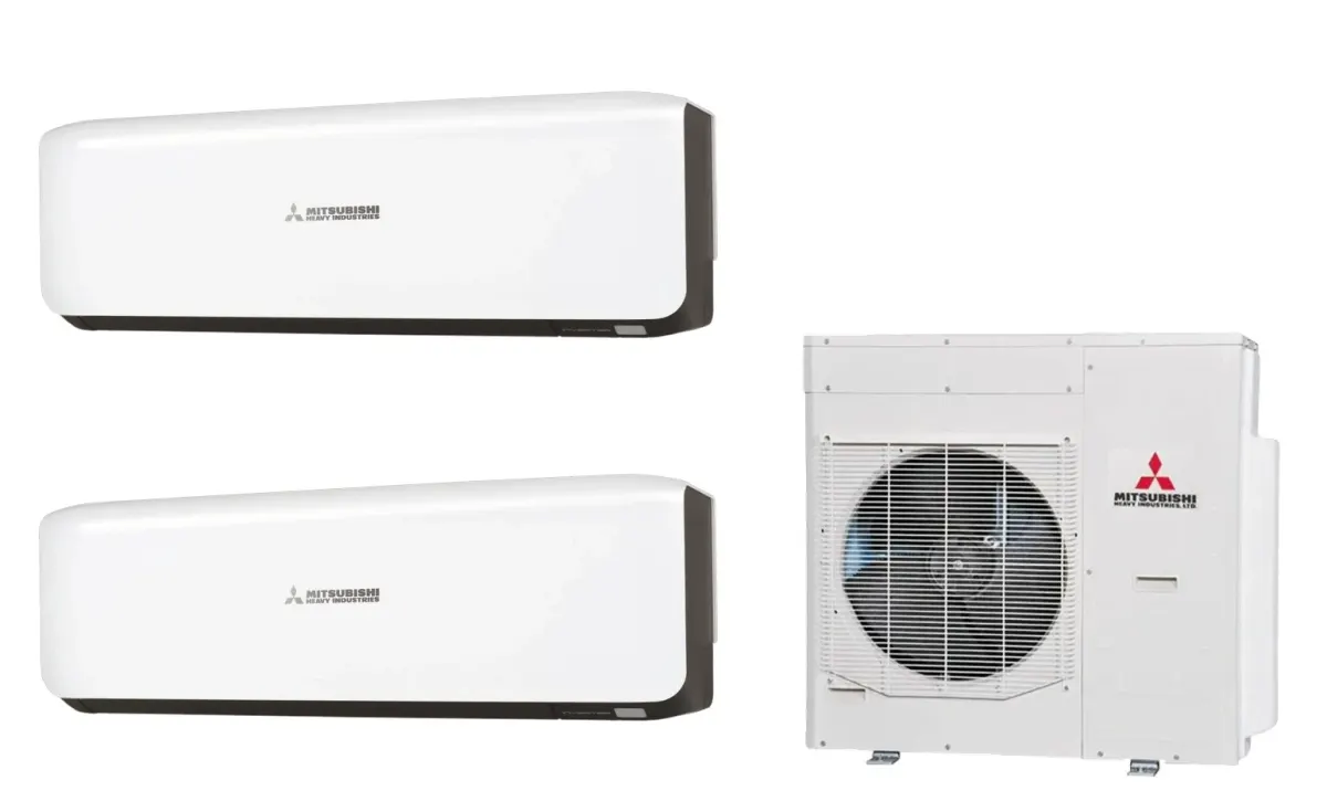 Klimatizácia multi-split Mitsubishi Heavy SRK-ZS Premium čierna — vonkajšia jednotka SCM125ZM + 2× jednotka (2,0, 2,0 kW)