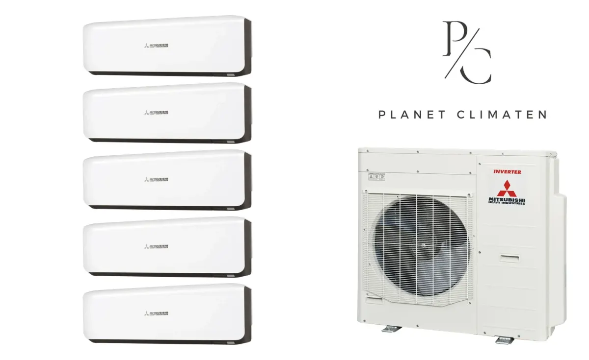 Klimatyzacja multi-split Mitsubishi Heavy SRK-ZS Premium czarny — agregat SCM100ZS + 5× jednostka (2,0, 2,0, 2,0, 2,0, 5,0 kW)