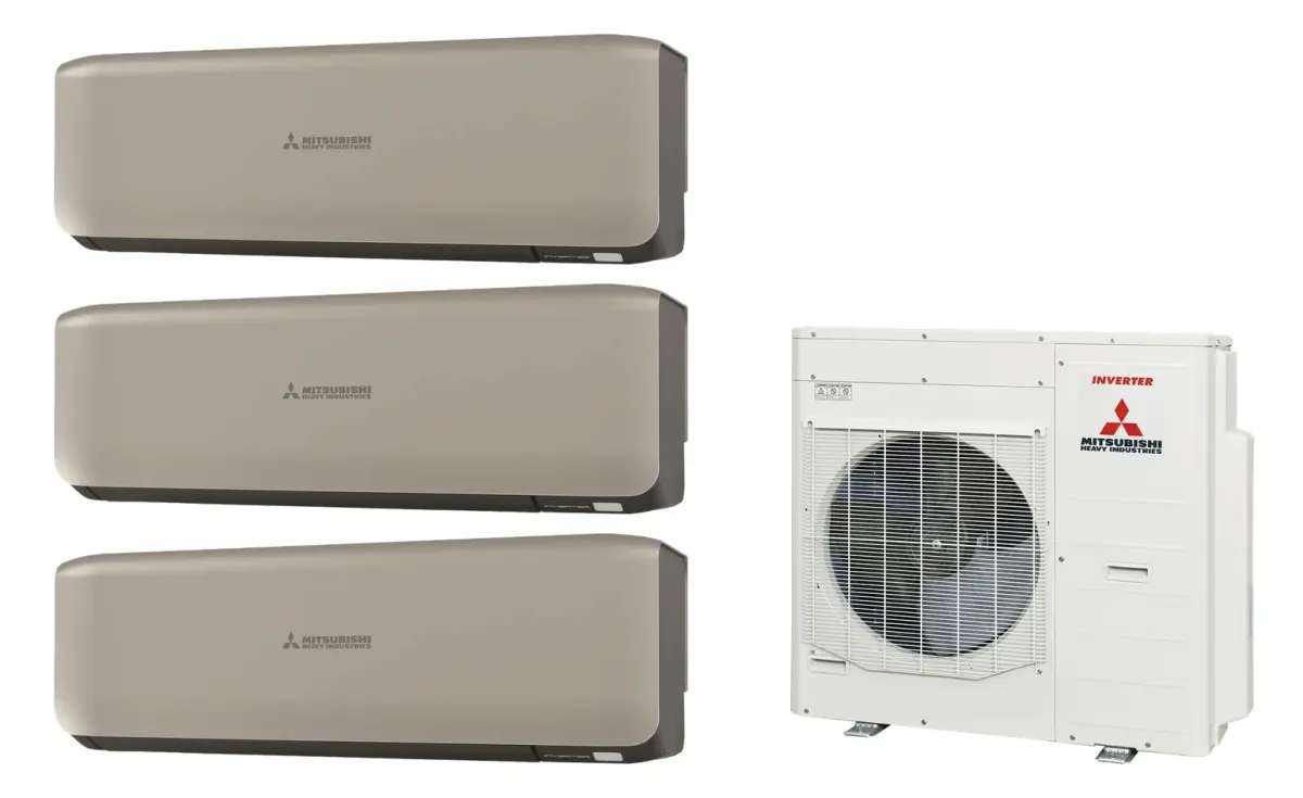 Klimatizácia multi-split Mitsubishi Heavy SRK-ZS Premium titánová — vonkajšia jednotka SCM100ZS + 3× jednotka (2,0, 5,0, 5,0 kW)