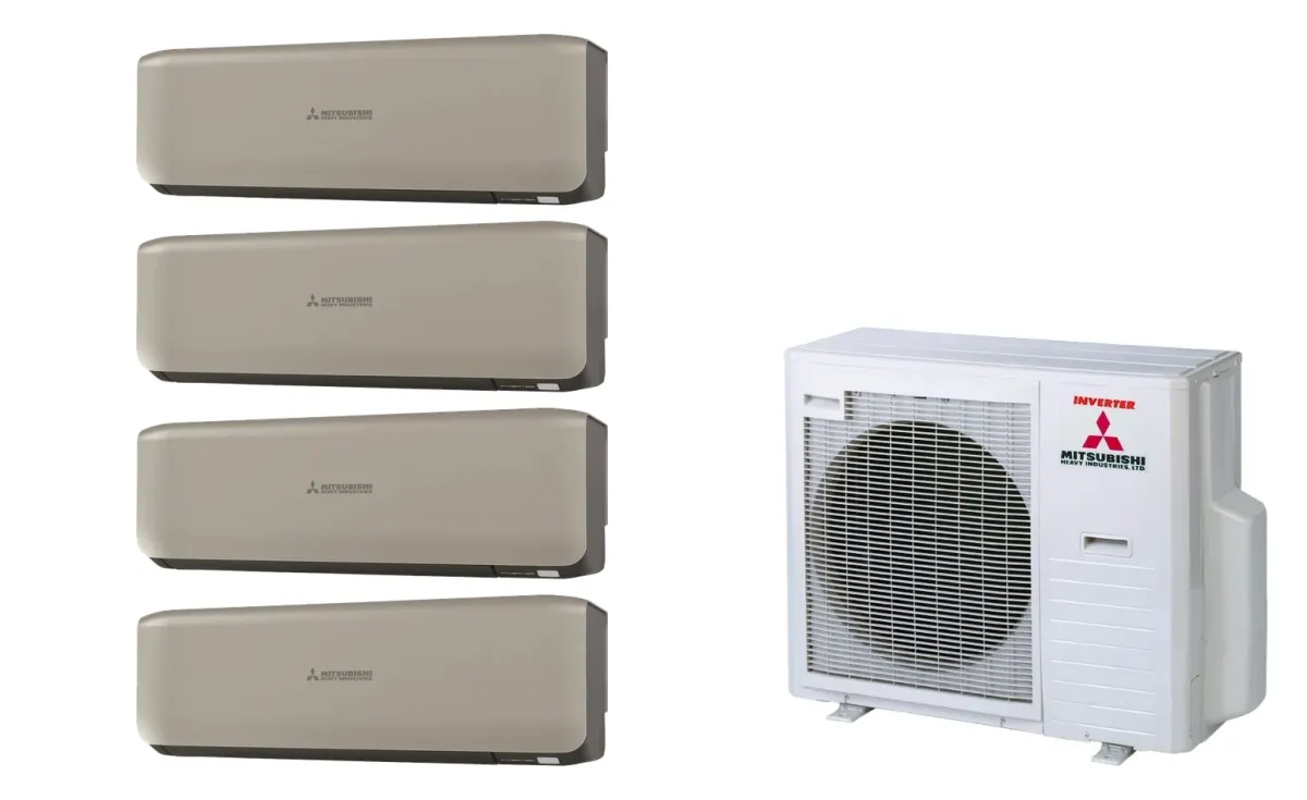 Klimatizácia multi-split Mitsubishi Heavy SRK-ZS Premium titánová — vonkajšia jednotka SCM71ZS + 4× jednotka (2,5, 2,5, 2,5, 2,5 kW)