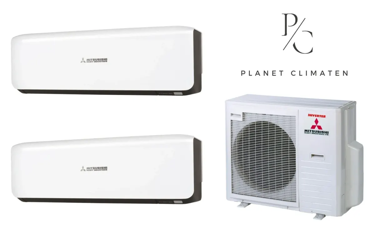 Klimatyzacja multi-split Mitsubishi Heavy SRK-ZS Premium czarny — agregat SCM80ZS + 2× jednostka (2,0, 2,5 kW)