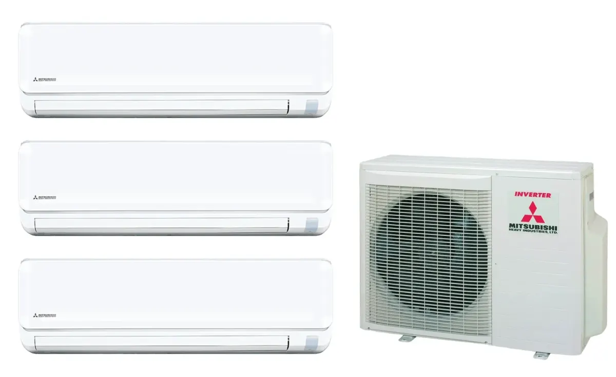 Klimatizácia multi-split Mitsubishi Heavy SRK-ZTL Standard Plus biela — vonkajšia jednotka SCM60ZS + 3× jednotka (2,5, 2,5, 5,0 kW)