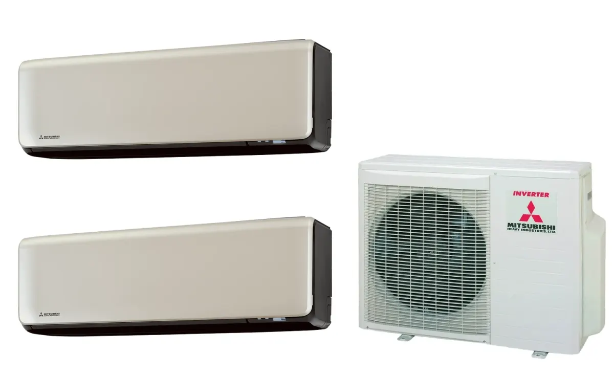 Klimatizácia multi-split Mitsubishi Heavy SRK-ZT Premium titánová — vonkajšia jednotka SCM60ZS + 2× jednotka (2,0, 2,0 kW)