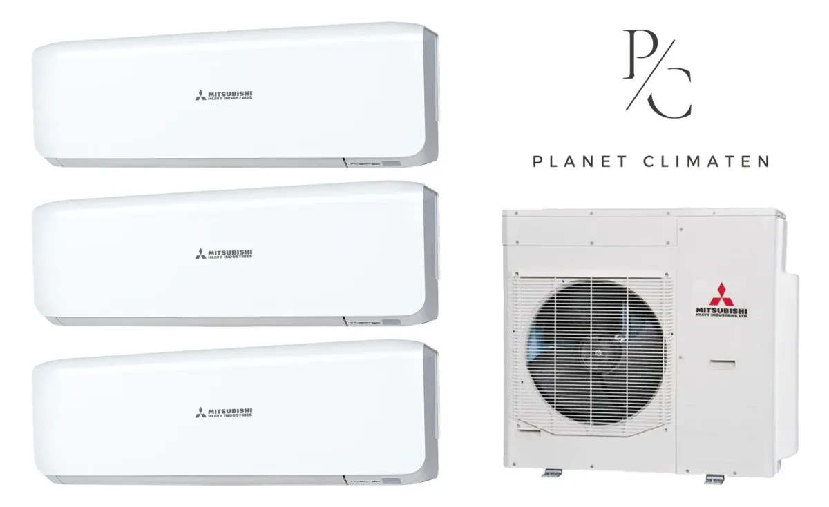 Klimatyzacja multi-split Mitsubishi Heavy SRK-ZS Premium biały — agregat SCM125ZM + 3× jednostka (2,5, 2,5, 5,0 kW)