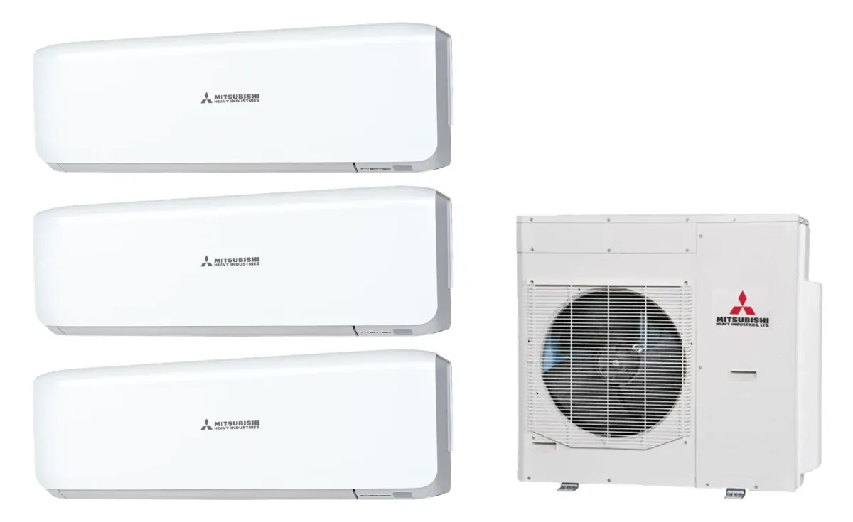 Klimatizácia multi-split Mitsubishi Heavy SRK-ZS Premium biela — vonkajšia jednotka SCM125ZM + 3× jednotka (2,0, 2,0, 2,0 kW)