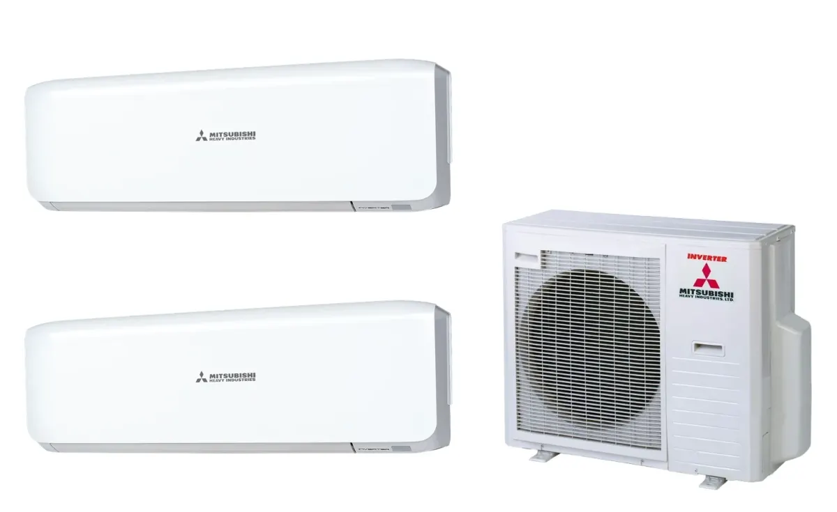 Klimatizácia multi-split Mitsubishi Heavy SRK-ZS Premium biela — vonkajšia jednotka SCM71ZS + 2× jednotka (2,5, 5,0 kW)