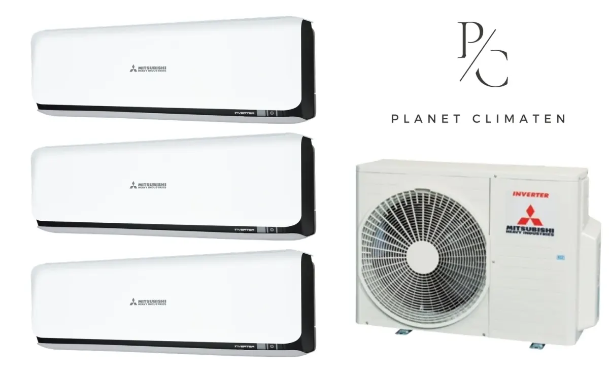 Klimatyzacja multi-split Mitsubishi Heavy SRK-ZSX Diamond czarny — agregat SCM41ZS + 3× jednostka (2,0, 2,0, 2,5 kW)