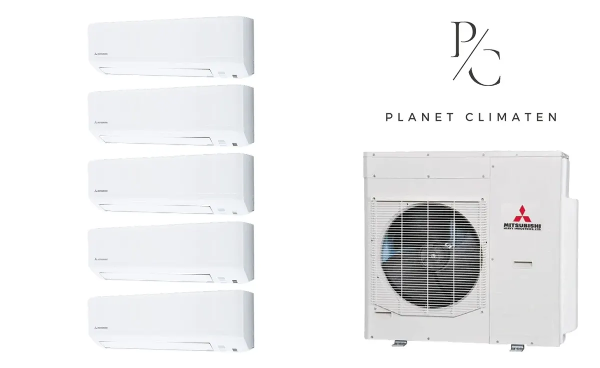 Klimatyzacja multi-split Mitsubishi Heavy SRK-ZSP Standard biały — agregat SCM125ZM + 5× jednostka (2,5, 2,5, 3,5, 3,5, 3,5 kW)