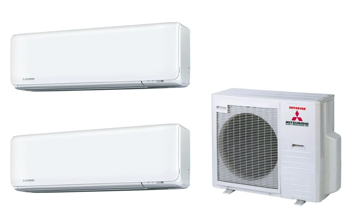 Klimatizácia multi-split Mitsubishi Heavy SRK-ZT Premium biela — vonkajšia jednotka SCM71ZS + 2× jednotka (2,0, 2,0 kW)