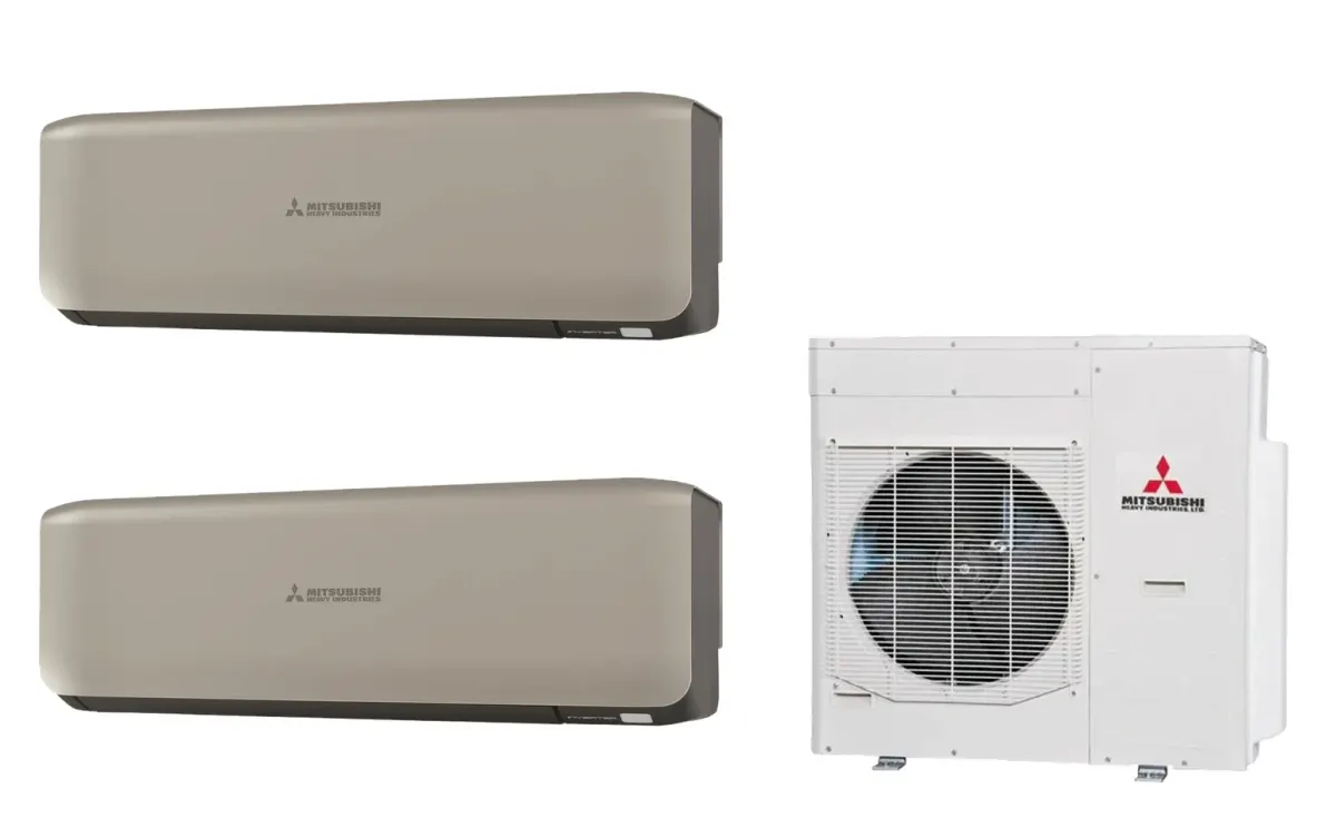 Klimatizácia multi-split Mitsubishi Heavy SRK-ZS Premium titánová — vonkajšia jednotka SCM125ZM + 2× jednotka (2,0, 2,0 kW)