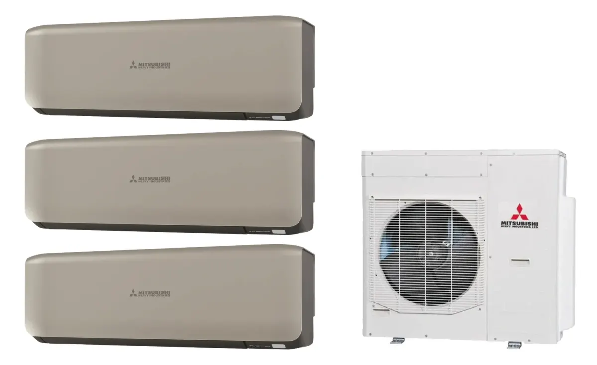 Klimatizácia multi-split Mitsubishi Heavy SRK-ZS Premium titánová — vonkajšia jednotka SCM125ZM + 3× jednotka (2,0, 3,5, 3,5 kW)