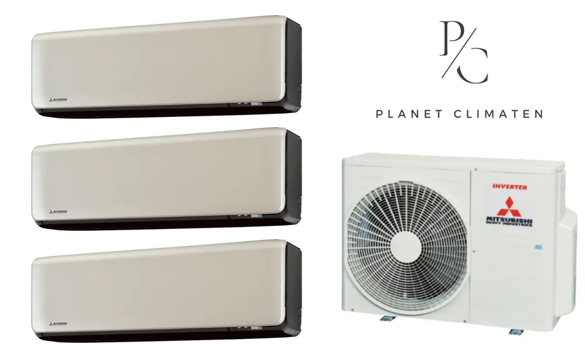 Klimatyzacja multi-split Mitsubishi Heavy SRK-ZT Premium tytanowy — agregat SCM41ZS + 3× jednostka (2,0, 2,0, 2,0 kW)