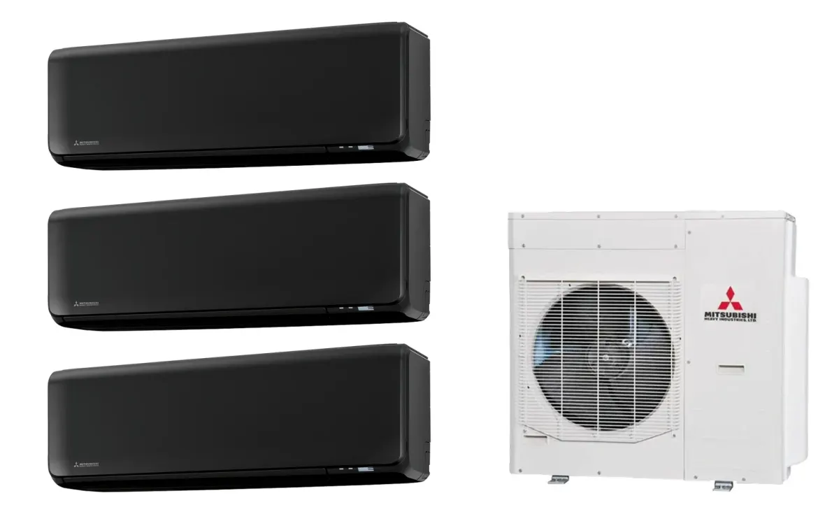 Klimatizácia multi-split Mitsubishi Heavy SRK-ZT Premium čierna — vonkajšia jednotka SCM125ZM + 3× jednotka (2,0, 2,0, 2,0 kW)