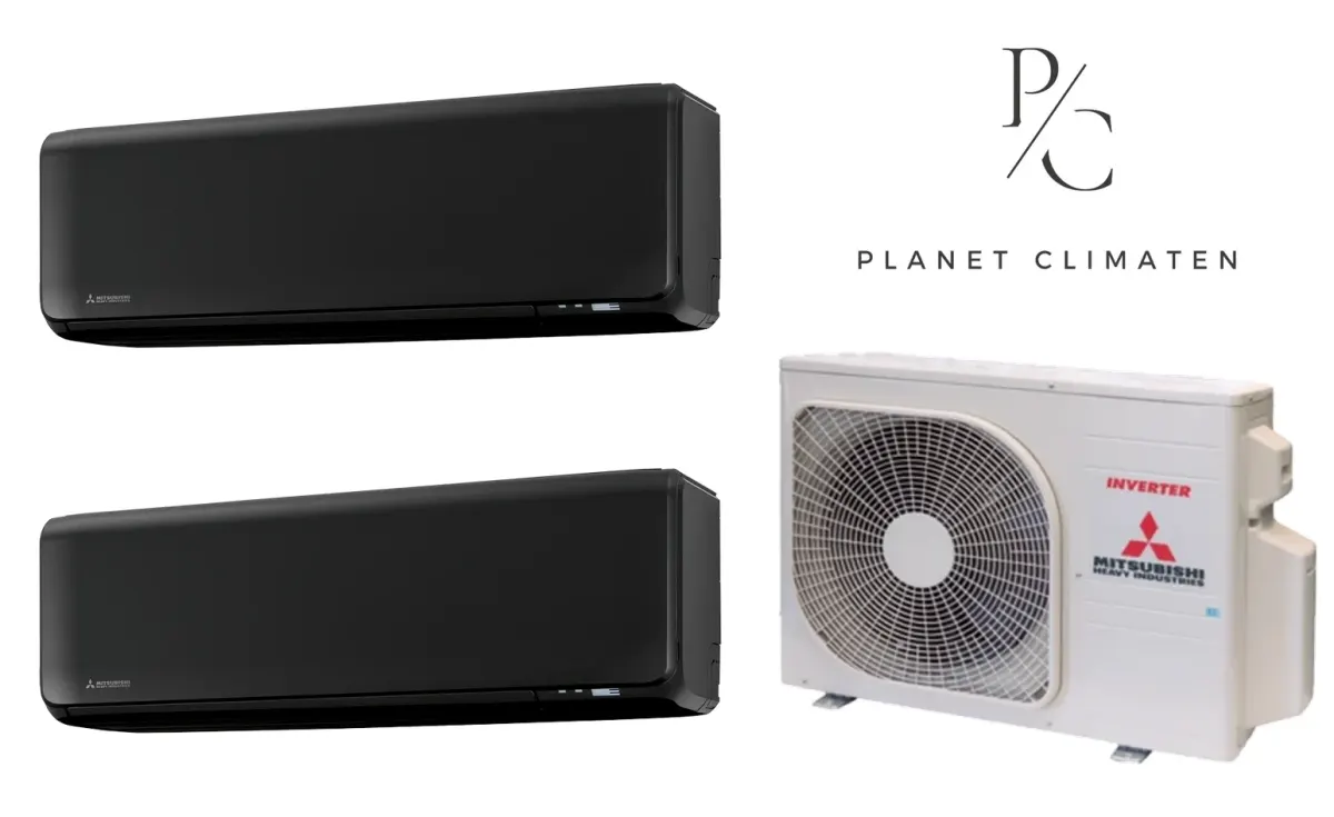 Klimatyzacja multi-split Mitsubishi Heavy SRK-ZT Premium czarny — agregat SCM30ZS + 2× jednostka (2,0, 2,0 kW)