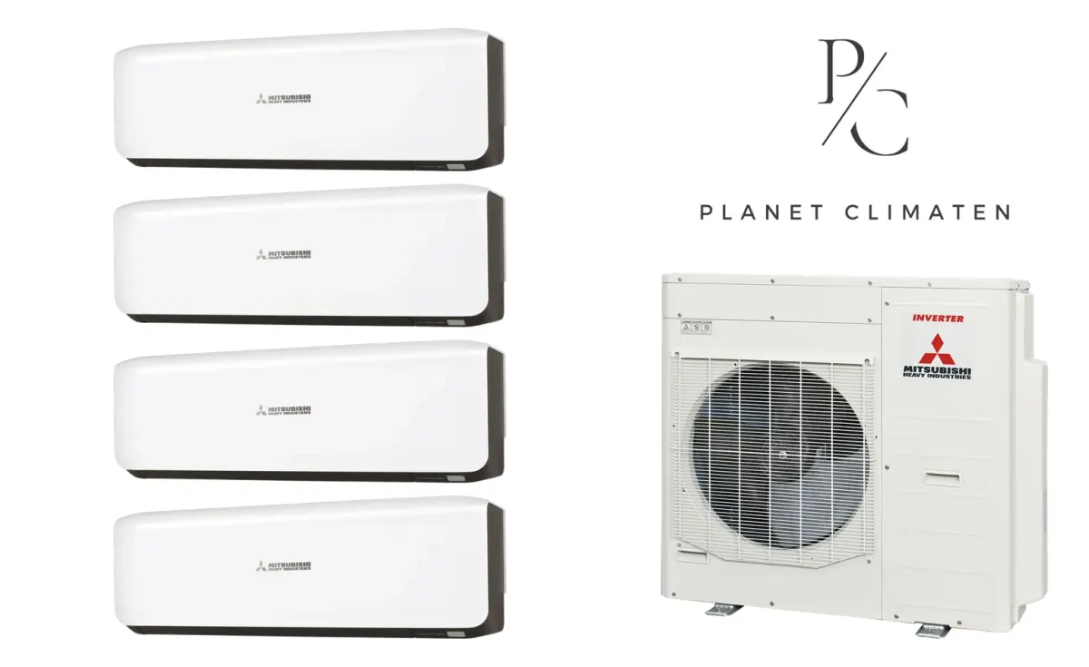 Klimatyzacja multi-split Mitsubishi Heavy SRK-ZS Premium czarny — agregat SCM100ZS + 4× jednostka (2,0, 2,0, 2,0, 2,0 kW)
