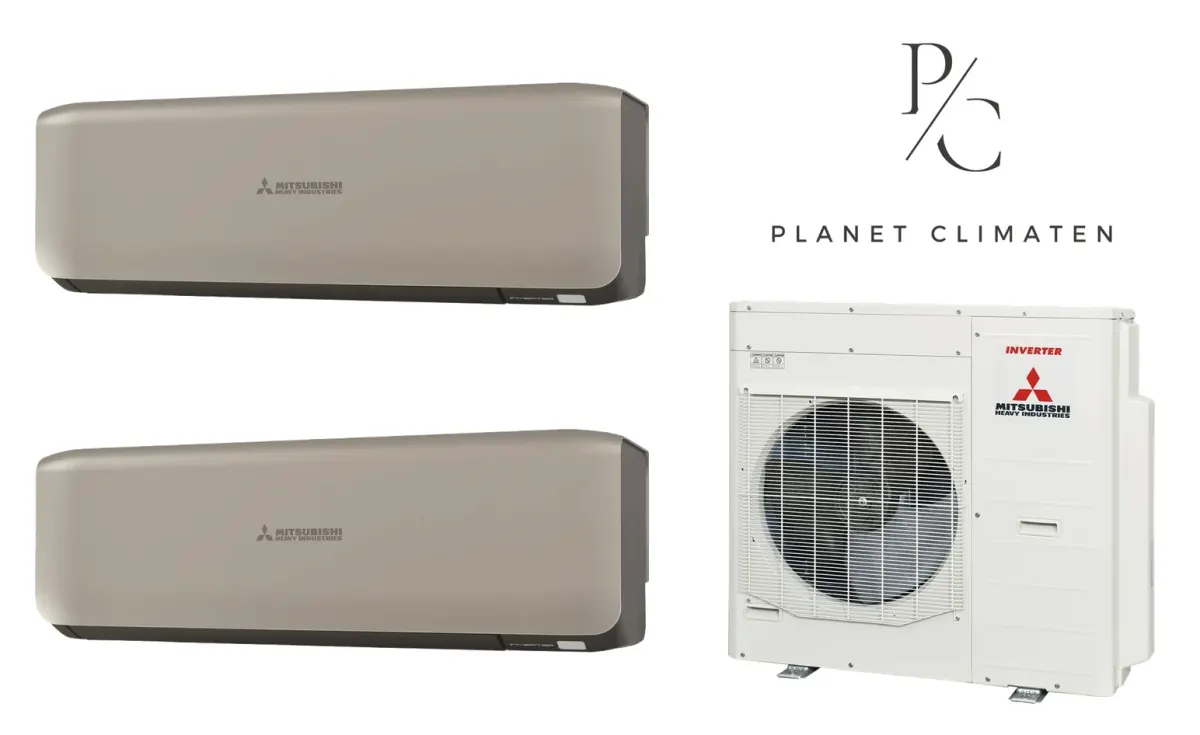 Klimatyzacja multi-split Mitsubishi Heavy SRK-ZS Premium tytanowy — agregat SCM100ZS + 2× jednostka (5,0, 5,0 kW)