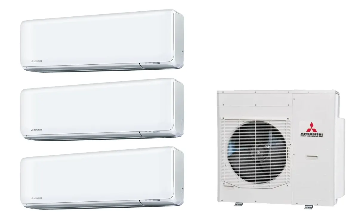 Klimatizácia multi-split Mitsubishi Heavy SRK-ZT Premium biela — vonkajšia jednotka SCM125ZM + 3× jednotka (2,0, 2,5, 5,0 kW)