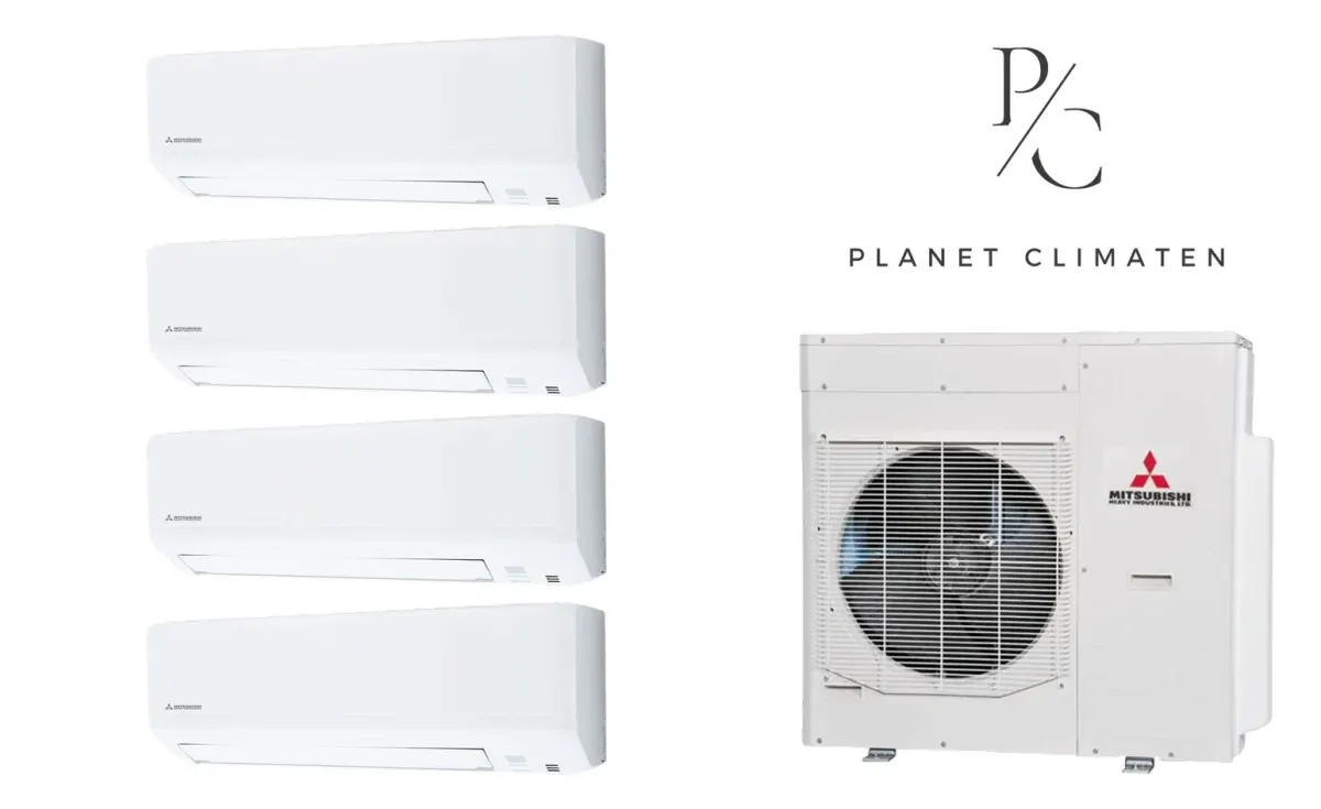 Klimatyzacja multi-split Mitsubishi Heavy SRK-ZSP Standard biały — agregat SCM125ZM + 4× jednostka (2,5, 3,5, 3,5, 3,5 kW)