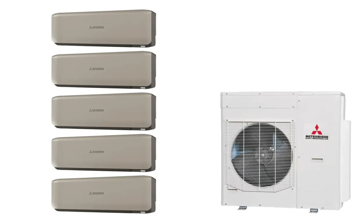 Klimatizácia multi-split Mitsubishi Heavy SRK-ZS Premium titánová — vonkajšia jednotka SCM125ZM + 5× jednotka (2,0, 2,0, 5,0, 5,0, 5,0 kW)