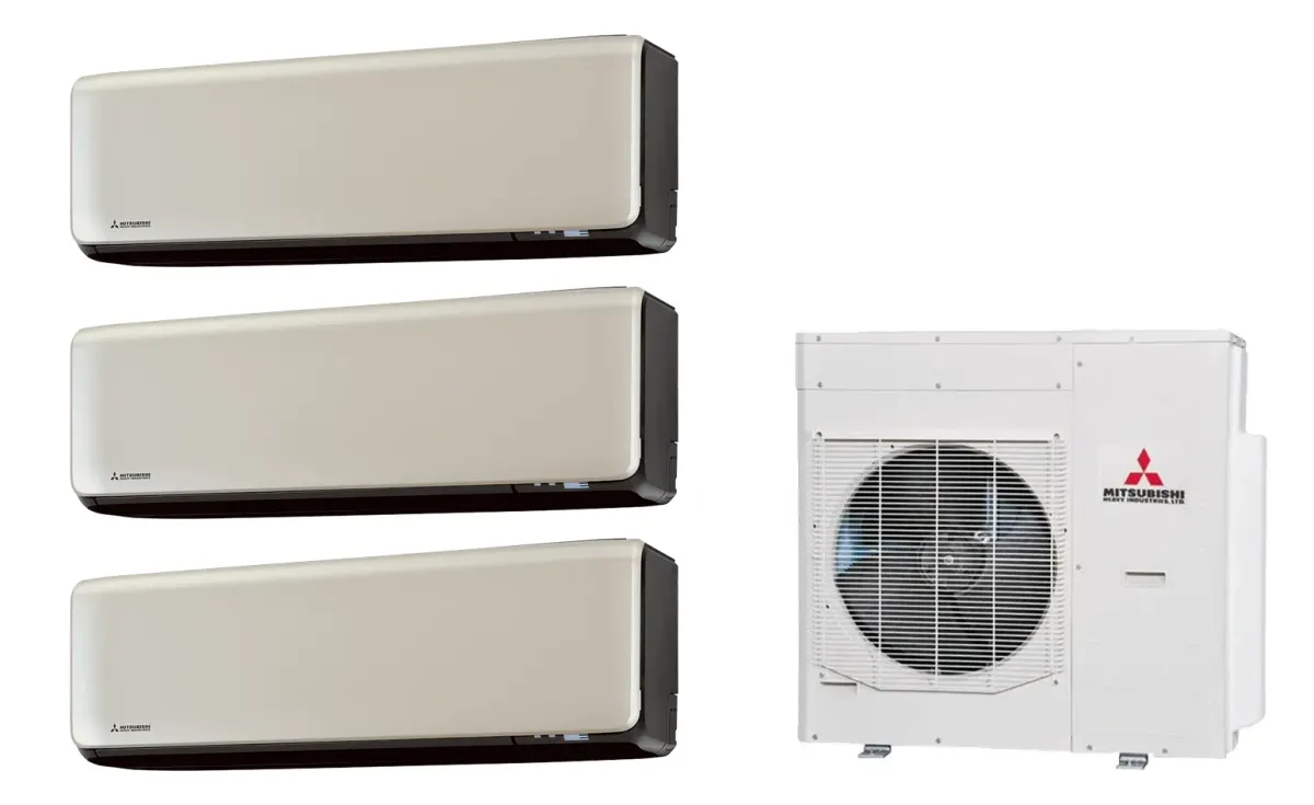 Klimatizácia multi-split Mitsubishi Heavy SRK-ZT Premium titánová — vonkajšia jednotka SCM125ZM + 3× jednotka (2,0, 2,0, 2,0 kW)