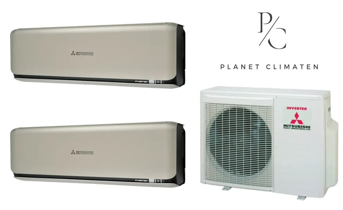 Klimatyzacja multi-split Mitsubishi Heavy SRK-ZSX Diamond tytanowy — agregat SCM50ZS + 2× jednostka (2,0, 2,5 kW)