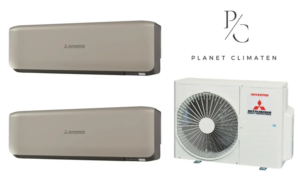 Klimatyzacja multi-split Mitsubishi Heavy SRK-ZS Premium tytanowy — agregat SCM41ZS + 2× jednostka (2,0, 3,5 kW)
