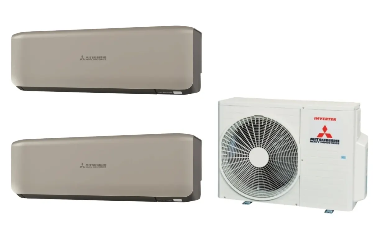 Klimatizácia multi-split Mitsubishi Heavy SRK-ZS Premium titánová — vonkajšia jednotka SCM41ZS + 2× jednotka (2,0, 2,0 kW)