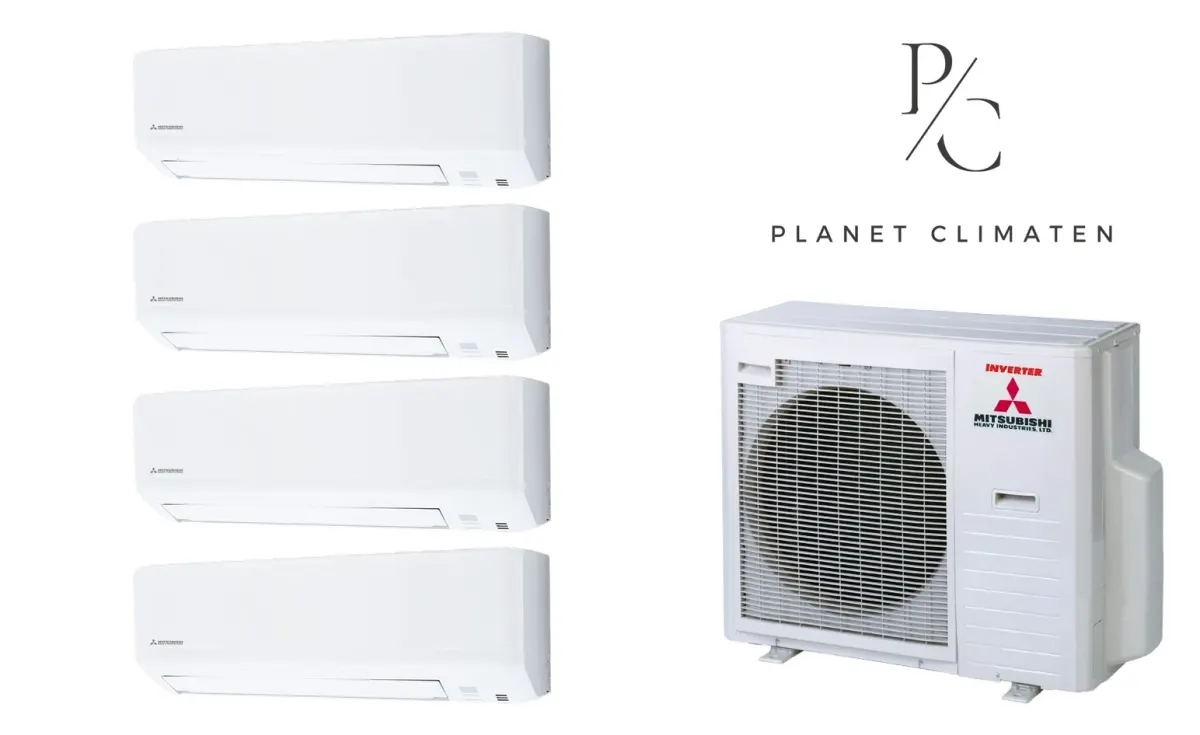Klimatyzacja multi-split Mitsubishi Heavy SRK-ZSP Standard biały — agregat SCM71ZS + 4× jednostka (2,5, 2,5, 3,5, 3,5 kW)