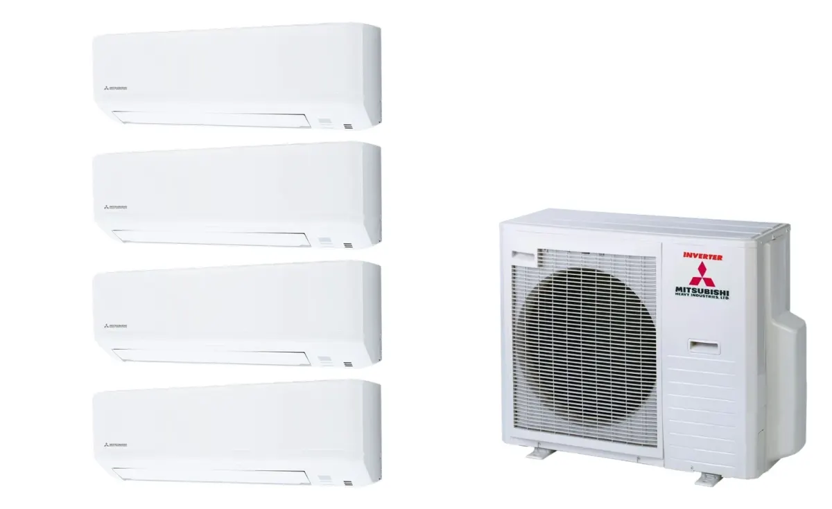 Klimatizácia multi-split Mitsubishi Heavy SRK-ZSP Standard biela — vonkajšia jednotka SCM71ZS + 4× jednotka (2,5, 2,5, 3,5, 3,5 kW)