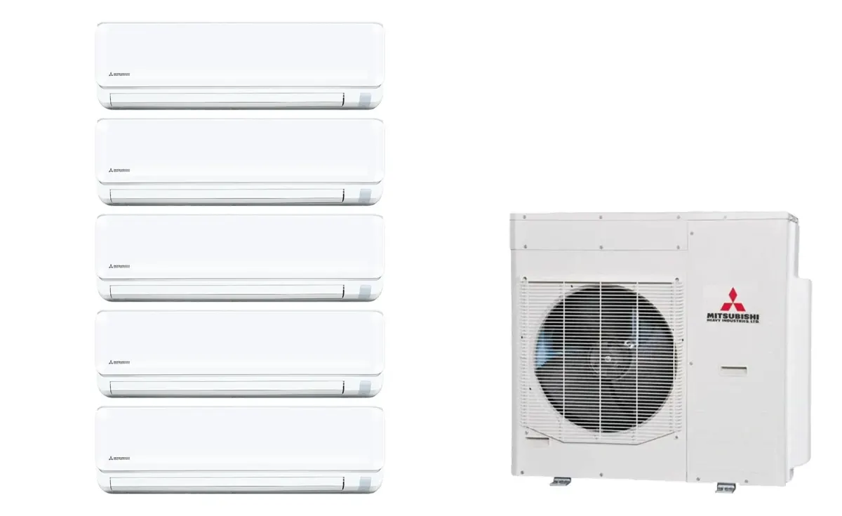 Klimatizácia multi-split Mitsubishi Heavy SRK-ZTL Standard Plus biela — vonkajšia jednotka SCM125ZM + 5× jednotka (2,0, 2,0, 2,0, 2,0, 2,0 kW)