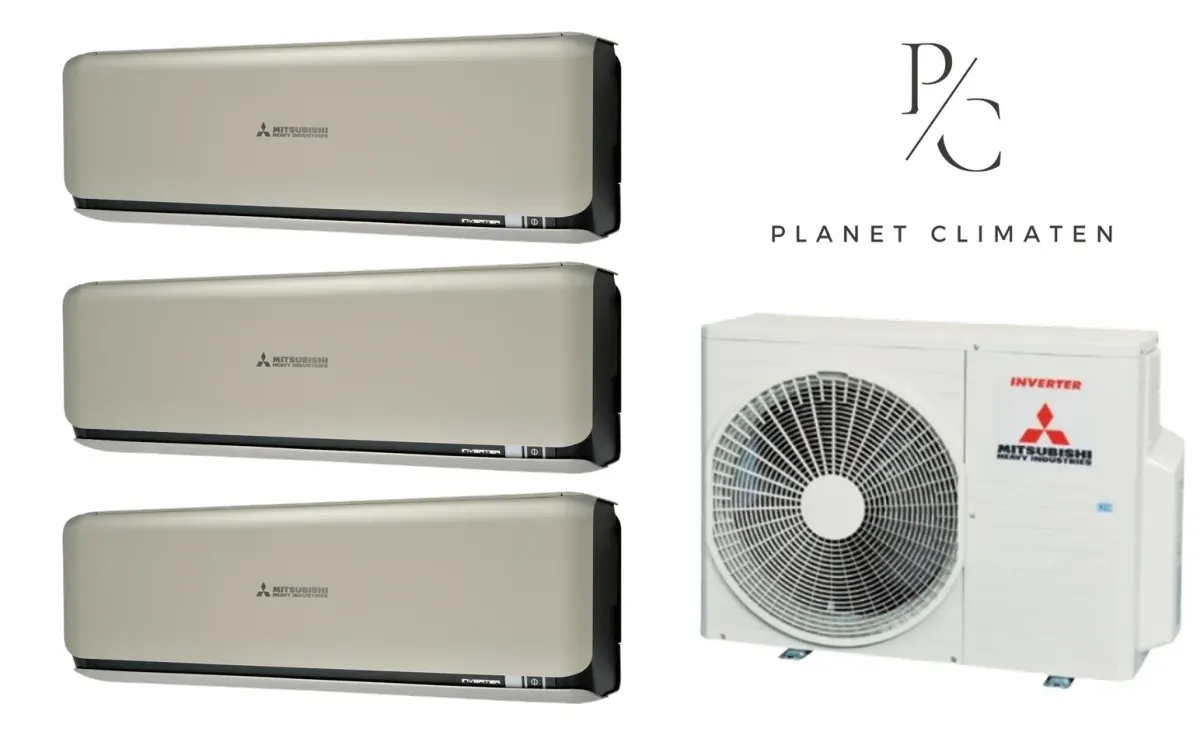 Klimatyzacja multi-split Mitsubishi Heavy SRK-ZSX Diamond tytanowy — agregat SCM41ZS + 3× jednostka (2,0, 2,0, 2,0 kW)