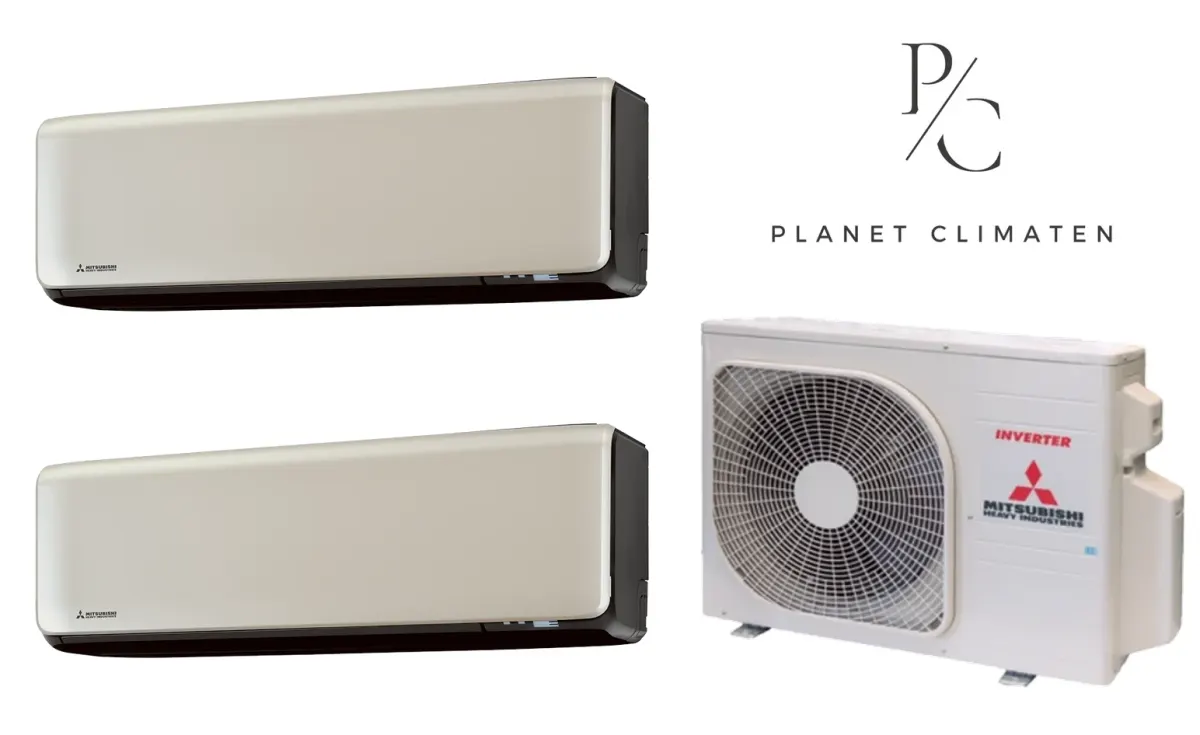 Klimatyzacja multi-split Mitsubishi Heavy SRK-ZT Premium tytanowy — agregat SCM30ZS + 2× jednostka (2,0, 2,5 kW)