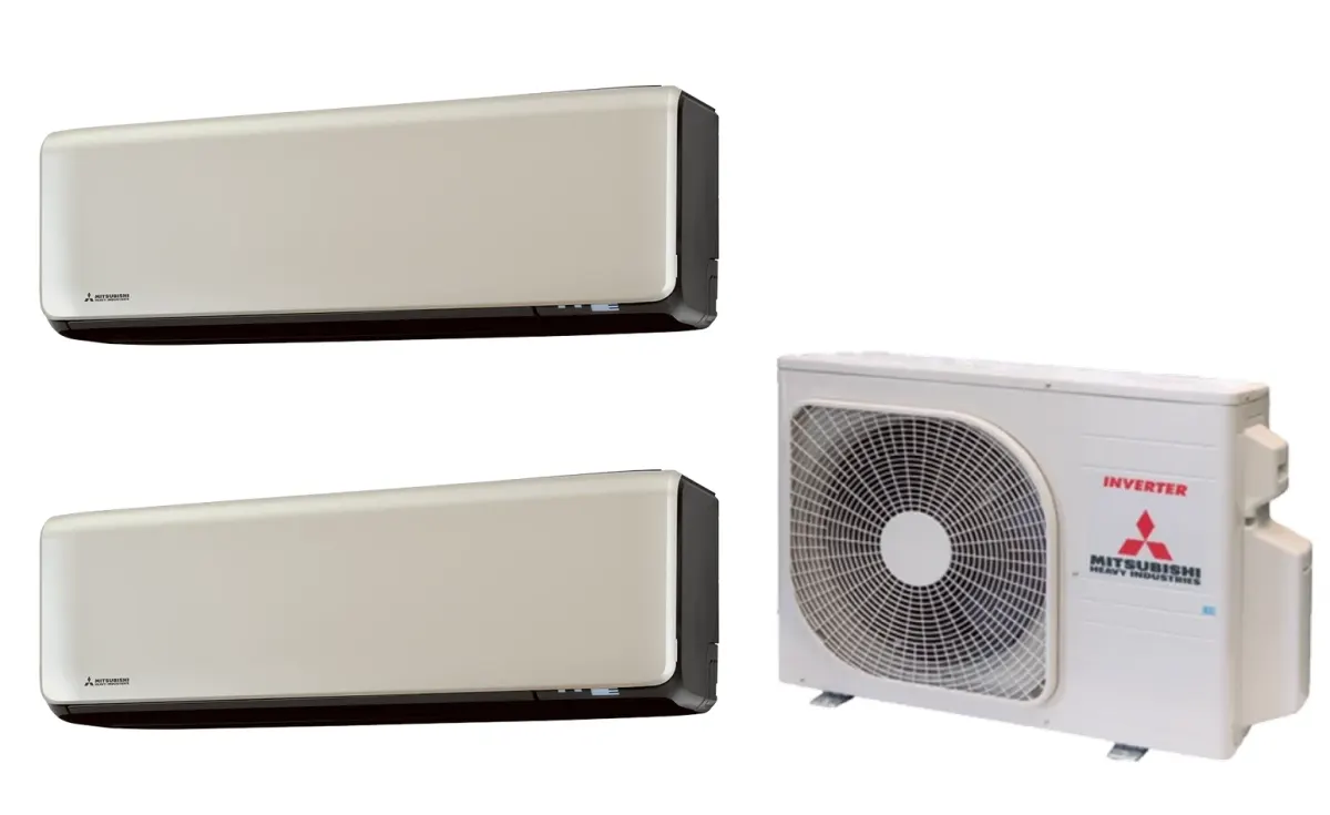 Klimatizácia multi-split Mitsubishi Heavy SRK-ZT Premium titánová — vonkajšia jednotka SCM30ZS + 2× jednotka (2,0, 2,0 kW)