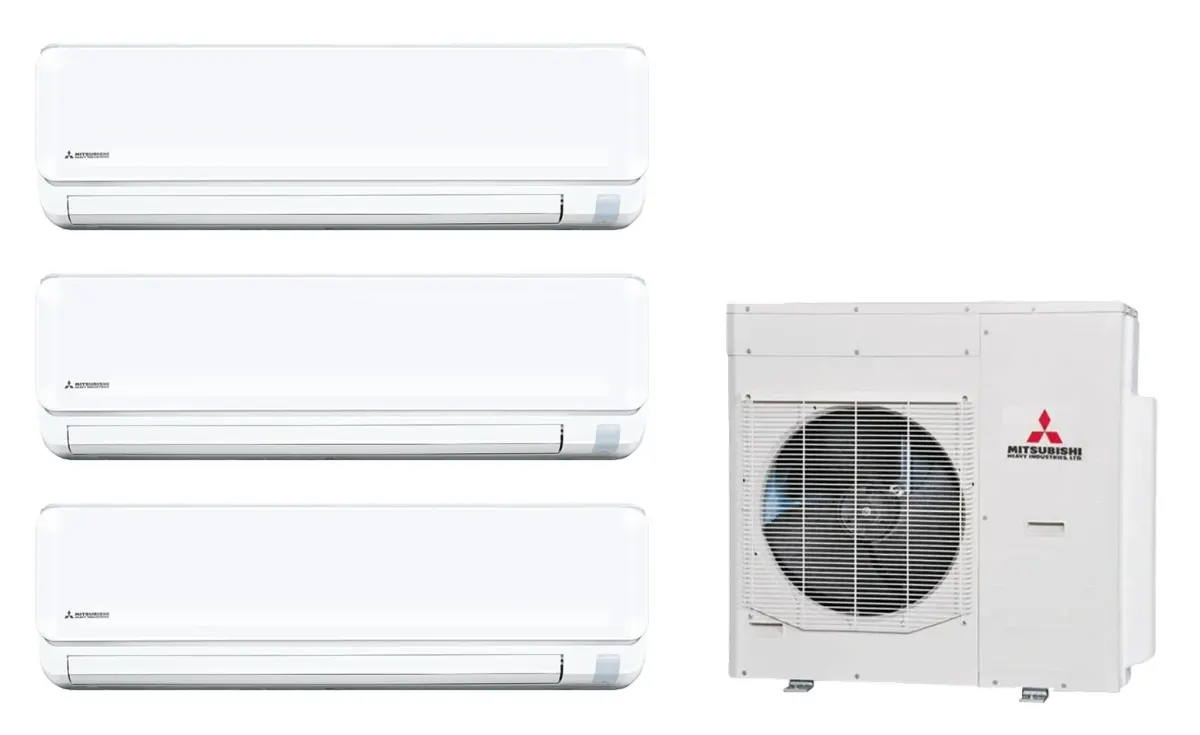 Klimatizácia multi-split Mitsubishi Heavy SRK-ZTL Standard Plus biela — vonkajšia jednotka SCM125ZM + 3× jednotka (2,0, 2,0, 2,5 kW)
