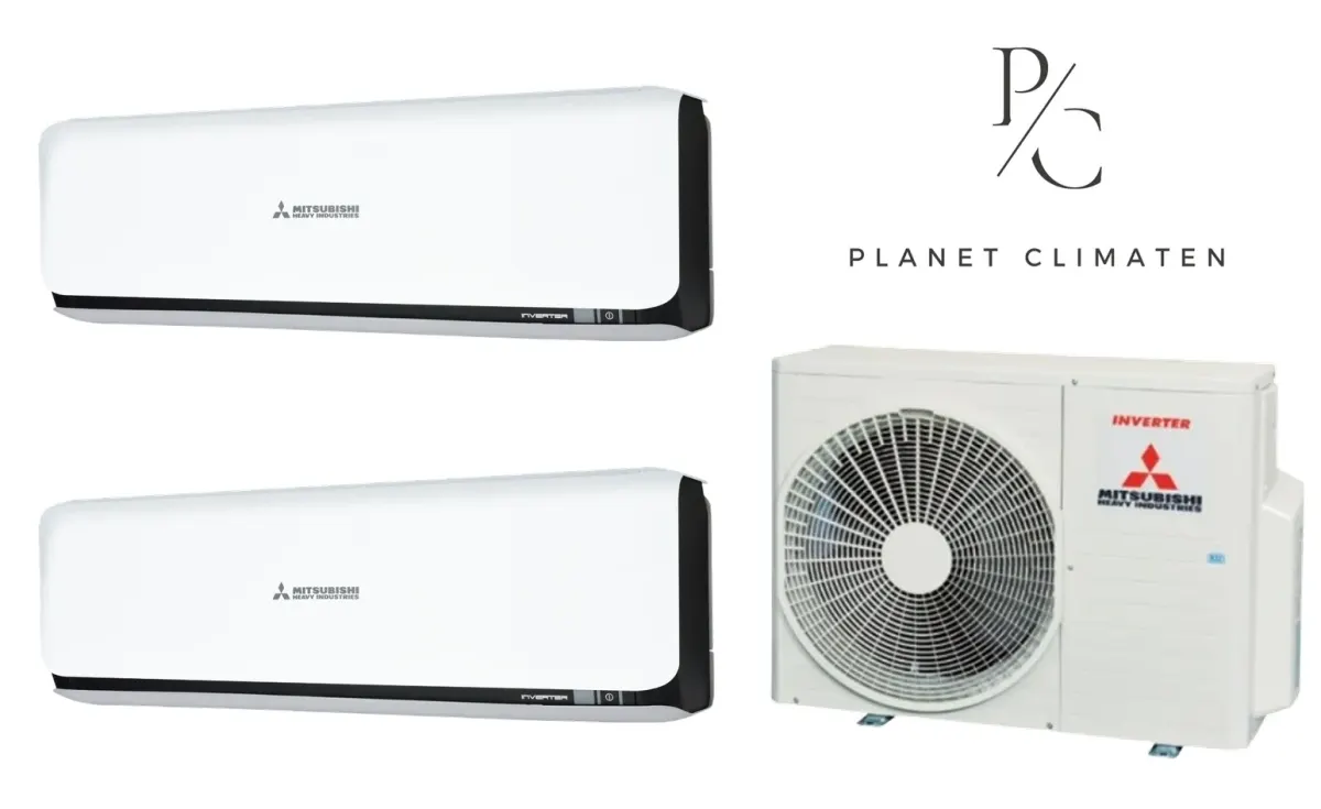Klimatyzacja multi-split Mitsubishi Heavy SRK-ZSX Diamond czarny — agregat SCM41ZS + 2× jednostka (2,0, 2,0 kW)