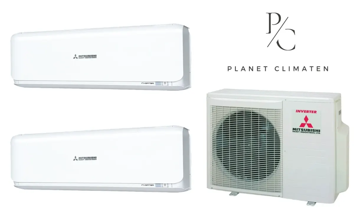 Klimatyzacja multi-split Mitsubishi Heavy SRK-ZSX Diamond biały — agregat SCM40ZS + 2× jednostka (2,0, 2,5 kW)