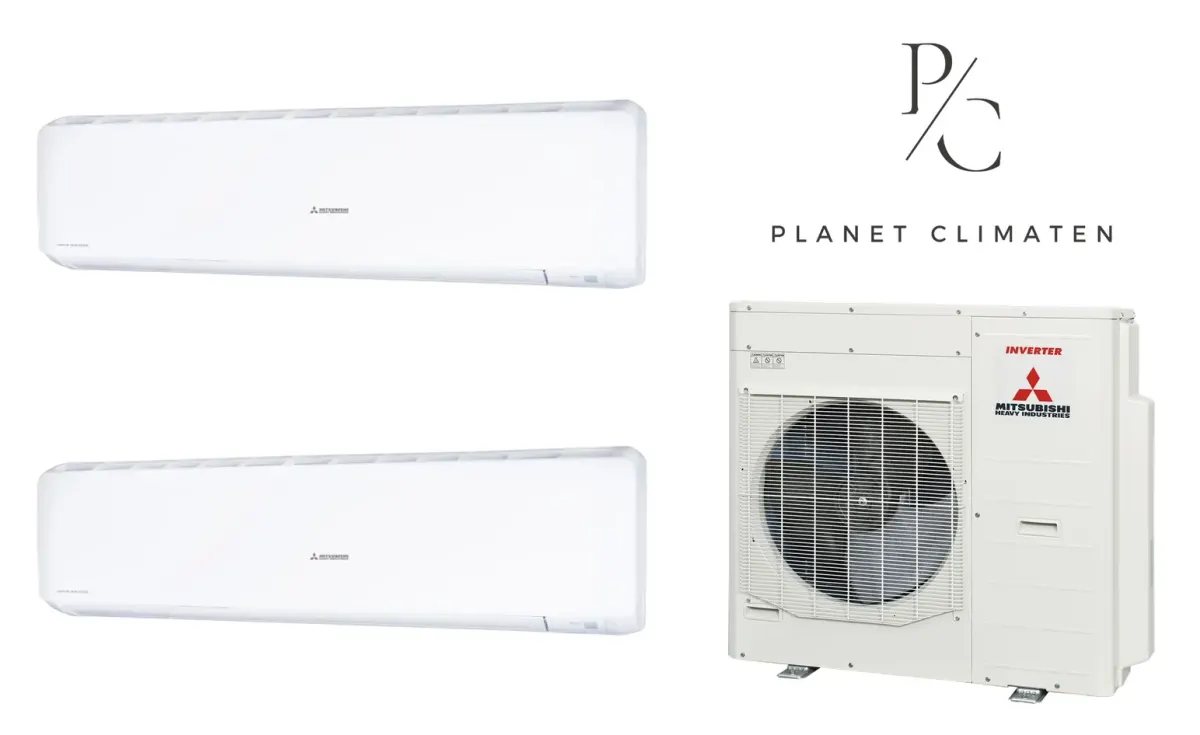 Klimatyzacja multi-split Mitsubishi Heavy SRK-ZR Diamond biały — agregat SCM100ZS + 2× jednostka (8,0, 8,0 kW)