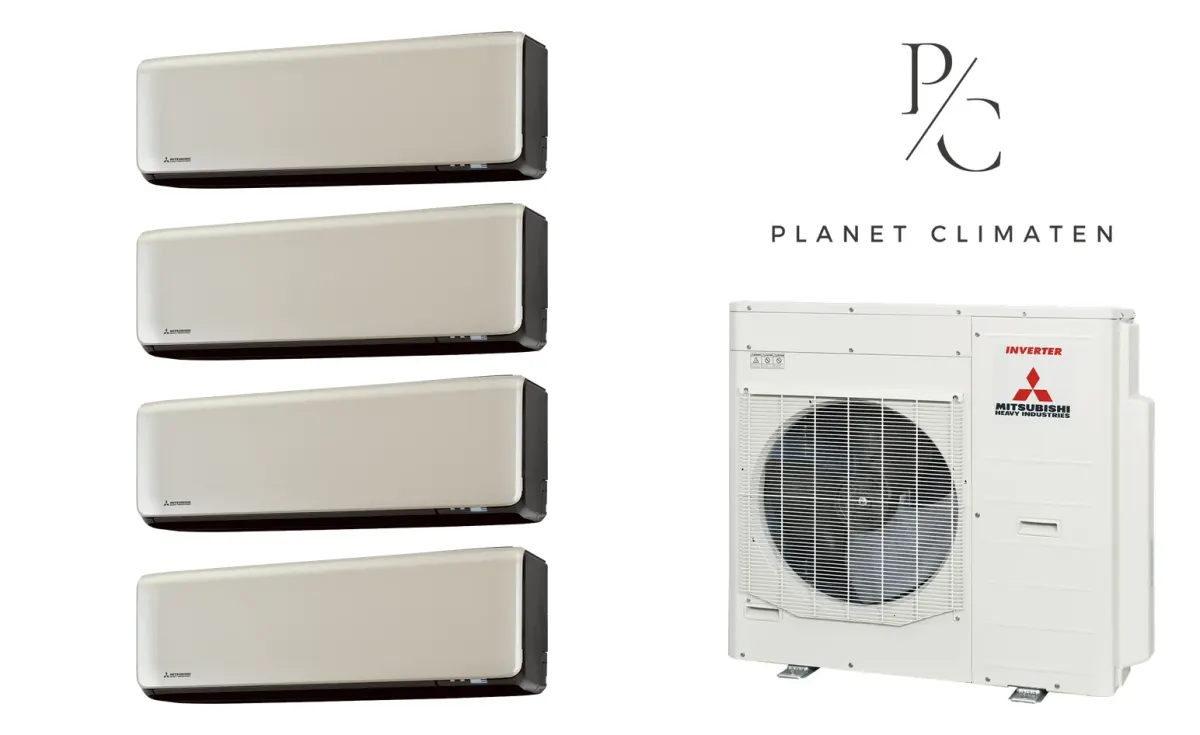 Klimatyzacja multi-split Mitsubishi Heavy SRK-ZT Premium tytanowy — agregat SCM100ZS + 4× jednostka (2,0, 2,0, 2,0, 2,0 kW)