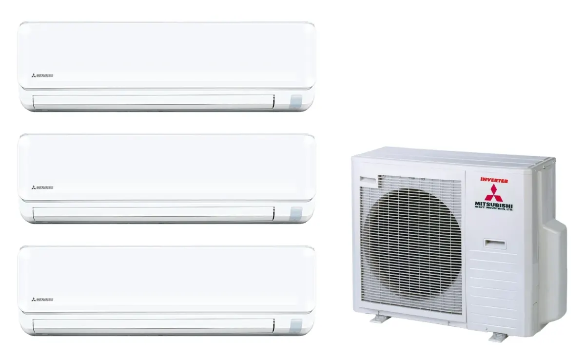 Klimatizácia multi-split Mitsubishi Heavy SRK-ZTL Standard Plus biela — vonkajšia jednotka SCM80ZS + 3× jednotka (2,0, 3,5, 7,1 kW)